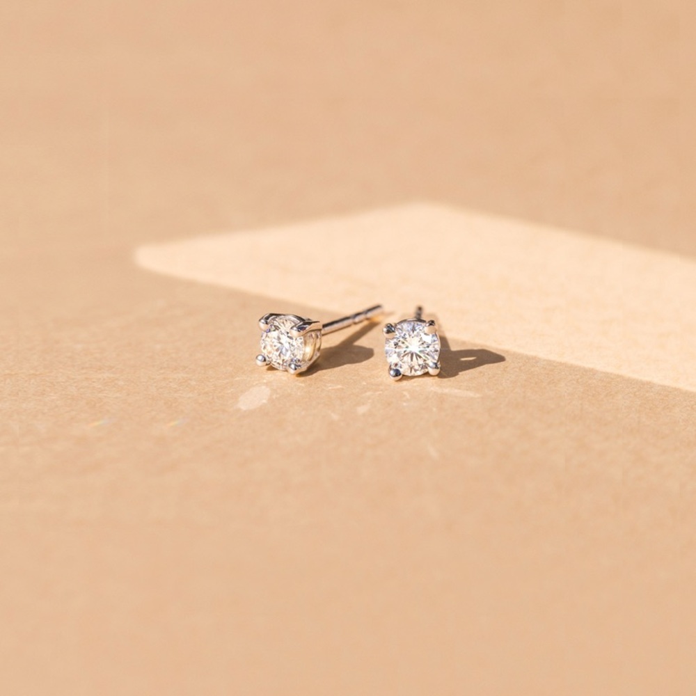 14K White Gold Lab Diamond Earrings